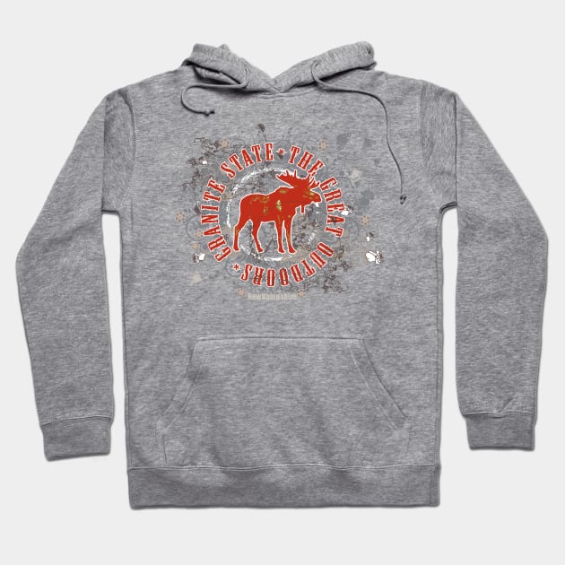 NH Moose Medallion (Red) Hoodie by New Hampshire Magazine